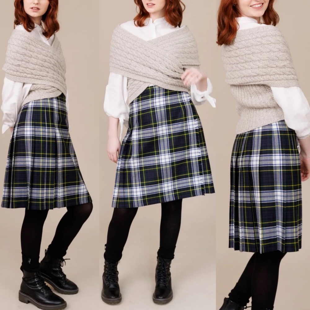 O’Neil of Dublin Dress Gordon Dress Tartan Kilt 100% Wool Back Pleated Skirt 💚🎀